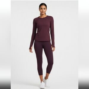 Lululemon Crop Leggings, Burgundy Wine, Women's 4